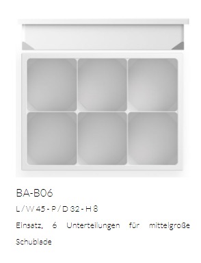 Schubladeneinsätze für Schränke 50 cm breit